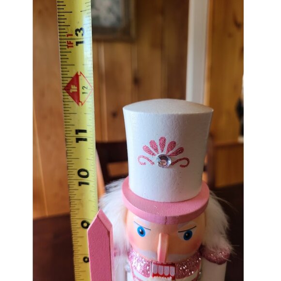 Pink Nutcracker Soldier Christmas Decor Holiday Xmas Decoration Wooden Statue - Picture 13 of 14